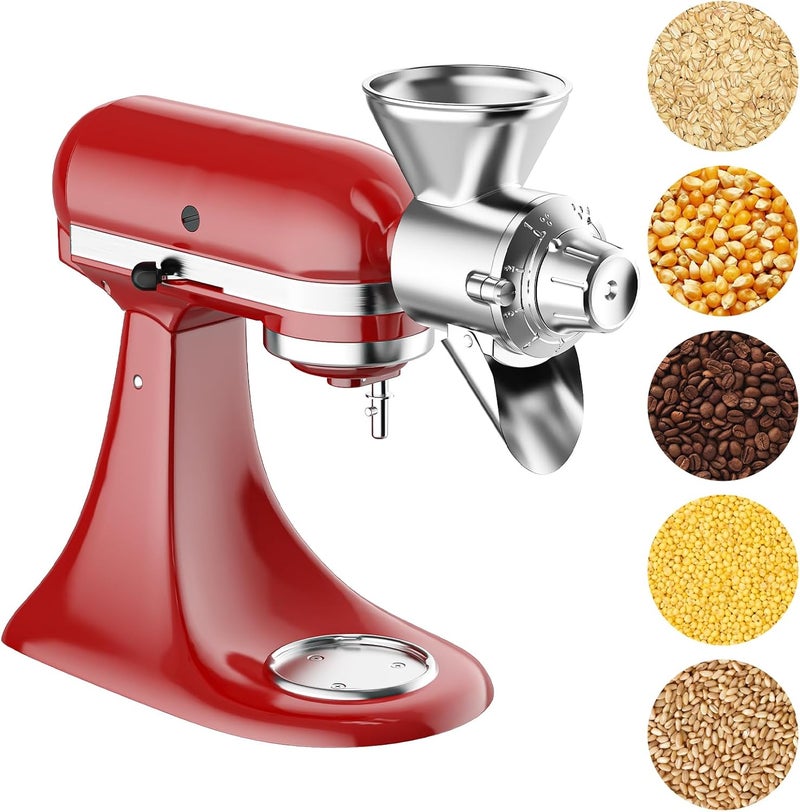 Cofun Grain Mill Attachment for Kitchenaid Stand Mixer, Flour Mill for Kitchenaid, Fit for Non-Oily Dry Grain Corn, Coffee Bean, Buckwheat, Oats, Millet, Wheat, Flour Mill Attachment by - Image 1